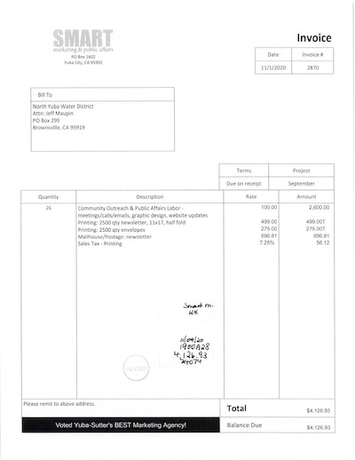 Smart Marketing Invoice